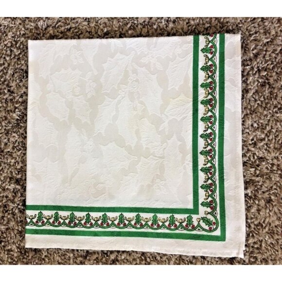 4 Extra Large Spode Christmas Tree Napkins Textured Cotton Blend 20 x 20 - Picture 5 of 6